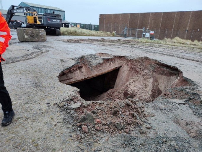 Quay 109 preparation Hole at the new quay 109